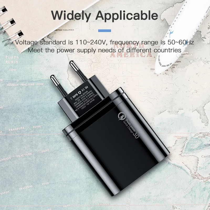 KUULAA Quick Charge 3 0 USB зарядное устройство 30 Вт QC3.0 QC быстрой зарядки мульти штекер