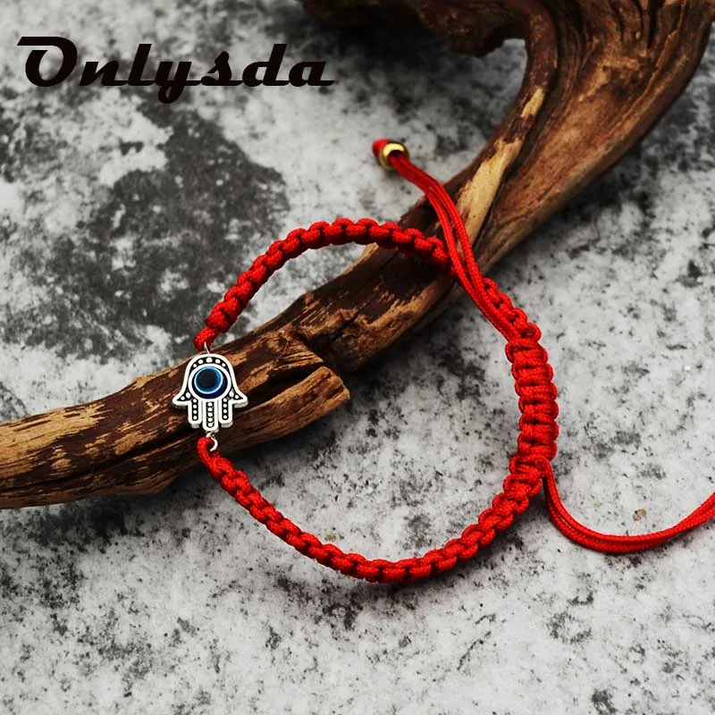 Onlysda Lucky Kabbalah красные нити браслеты с амулетом Хамса синий Турецкий Дурной глаз Шарм для женщин ручной работы дружбы ювелирные изделия OSL164