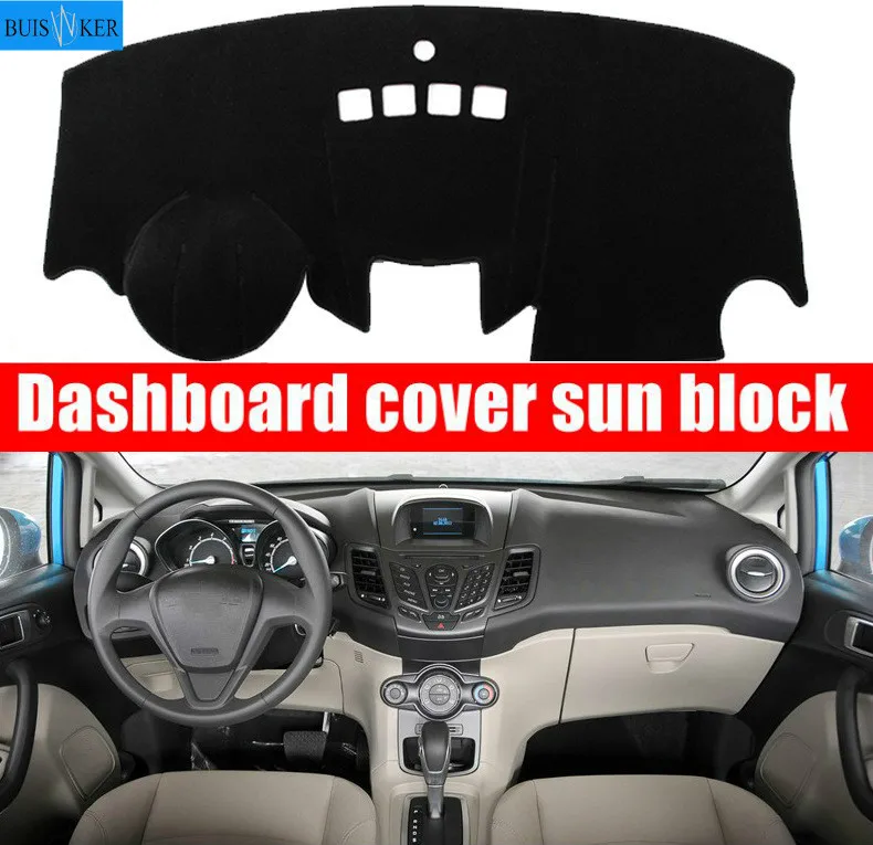 

Car dashboard Avoid light pad Instrument platform desk cover Mats Carpets Auto accessories for Ford fiesta st 2009 - 2016