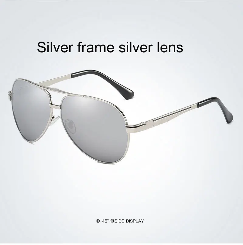 1737c5 silver silver Высокое качество, поляризационные солнцезащитные очки для мужчин, wo, мужские очки, большая оправа, двойной луч, для вождения, очки пилота, Oculos De UV400 - Цвет линз: 1737c5 silver silver