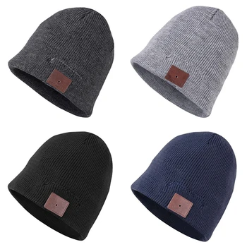 

Winter Elastic Wireless Beanie Fleece Liner Knitted Hat Hand-Free Headset Speaker Mic Stereo ic Music Smart Bluetooth Cap