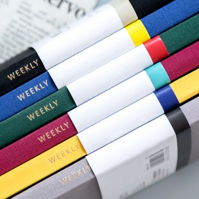 Блокнот еженедельник эффективность журнал сплошной цвет Холст твердый переплет 176 страниц 10,6x20,5 см модный дизайн