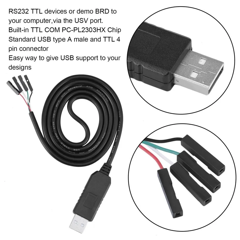 1 шт. Стабильный USB к RS232 ttl UART PL2303HX Авто конвертер USB-COM Кабель адаптер модуль загрузки линии