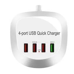 T3 + enchufe Usb Multi Puerto de cargador multifuncional portátil 4 Puerto de alimentación USB de viaje cargador Durable Hub