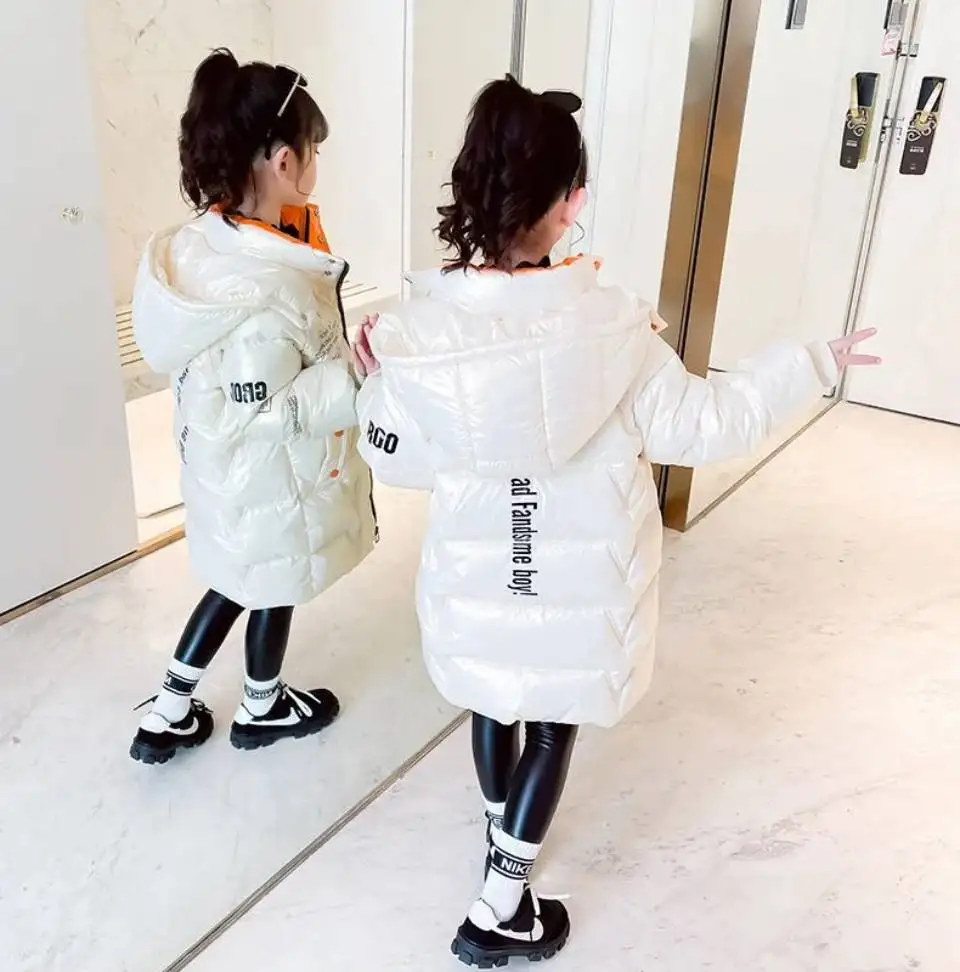 Jaqueta de Inverno para Crianças Engrossada com Capuz para Meninas e Crianças Adequada para 4 Jaqueta Médias Longas 7 8 9 10 12 Anos 5 6 3 Jaqueta de inverno para crianças, jaqueta engrossada