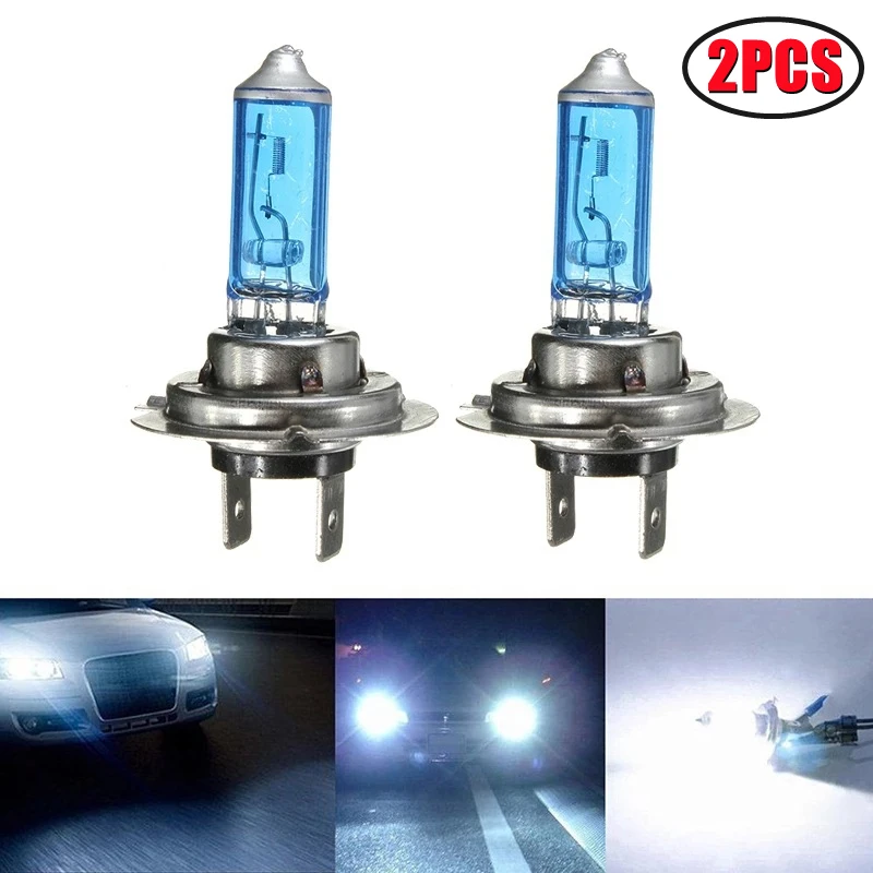 Faros halógenos de Gas xenón H7 6000K, 2 piezas, luz blanca, lámparas de y 12V para faros delanteros de coche (xenón)|Bombillas (halógenas) de faros delanteros| -