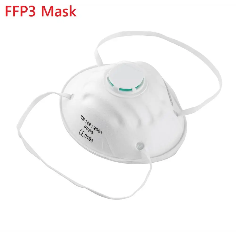 

In Stock!! 10/20PCS FFP3 Mask PM2.5 Activated Carbon Filter Anti Haze Face Mask KN95 with Breathing Valve Dust Protective Masks