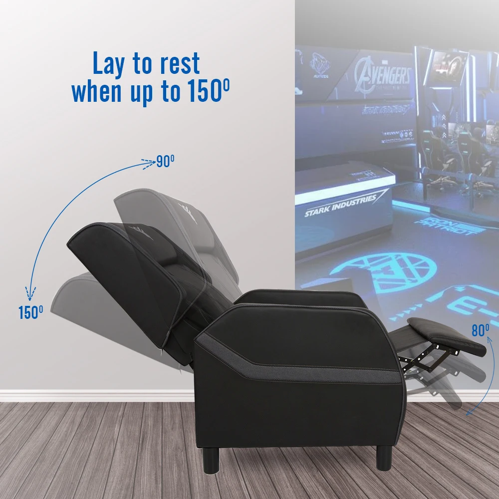  Massage Sofa Video Gaming Chair Leather Swivel Reclining Computer Seat Footrest
