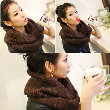 

Winter Men Women Knitted Scarf Shawl Wrap Warm Soft Neckerchief Scarves HSJ88