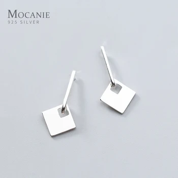 

Mocanie Authentic 925 Sterling Silver Fashion Minimalist Geometric Square Drop Dangle Earring for Women Korea Style Fine Jewelry