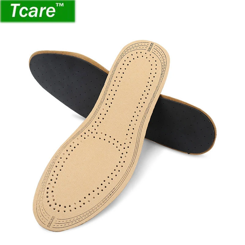 

Tcare 1Pair Breathable Deodorant Leather Latex Insoles Pigskin Instantly Absorb Sweat Replacement Inner Soles Shoes Insoles Pads