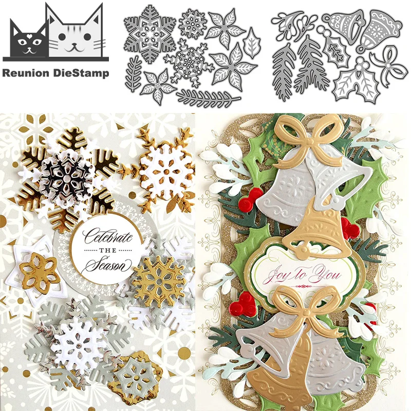 

Reunion Merry Christmas Metal Cutting Dies Bells Scrapbooking Card Making Embossing Stencil Die Cut New 2020 Craft Dies Decor