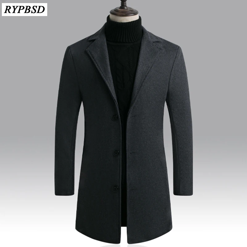 Men Wool Blends Coats Autumn Winter New 2019 Winter Solid Color Casual Wool Coat Men's High Quality Long Wool Blends Coat Male Men Wool Blends Coats Autumn Winter New 2019 Winter Solid Color Casual Wool Coat Men's High Quality Long Wool Blends Coat Male