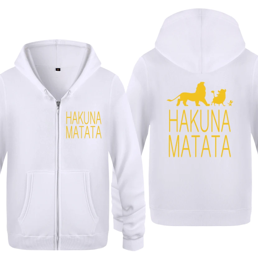 BAY HUAT HAKUNA MATATA забавные новые толстовки мужские мужские флисовые кардиганы на молнии толстовки с капюшоном - Цвет: BAY HUAT