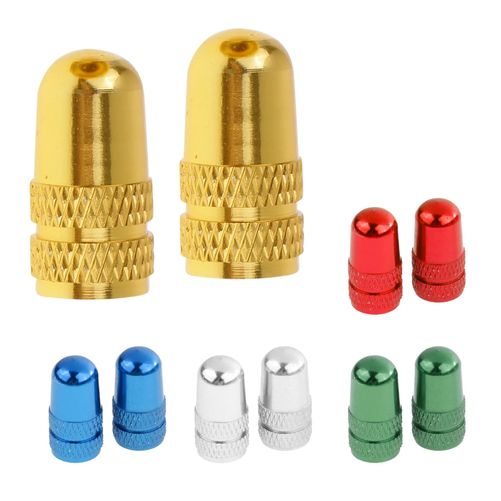 2pcs Aluminium Alloy Schrader Tire Rim Wheel Valve Stem Caps Dust Proof for MTB Mountain Bike Bicycle Fixie Repair Tool