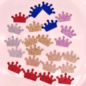 

50pc Red Purple Blue Champagne Silver Gold Sprinkle Laser Cut Crown for Wedding Invitations, Glitter Crown Party Favors Supplier
