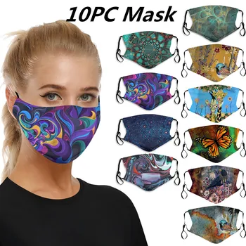 

10pc Mouth Masks for Dust Protection Face Shield Washable Earloop Mask Reuseable Mouth Caps Mouth Face Mask Protective masques