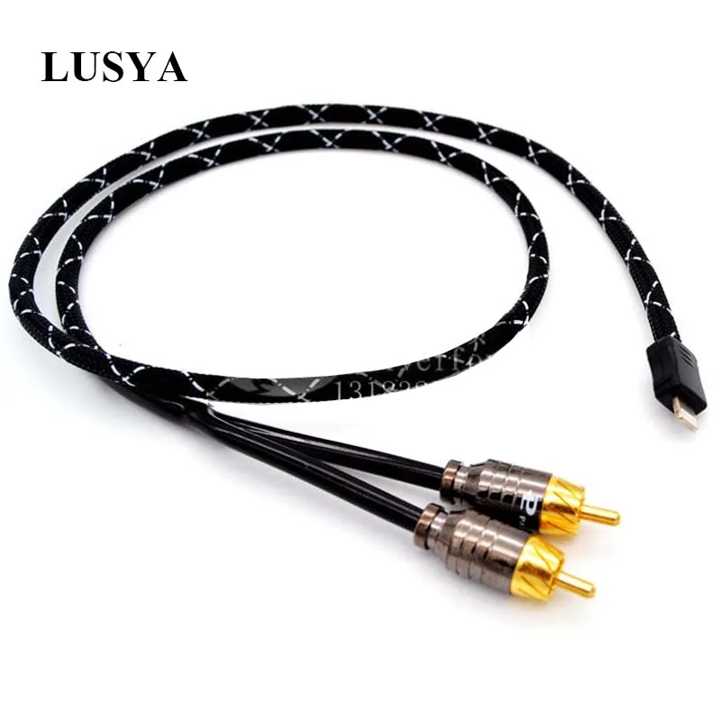 Lusya Aux audio cable Android iphone to 2rca double lotus connected EX25 FX25 G25 FX35 QX50 QX60 qx70 g37 for Infiniti T1261 | Электроника