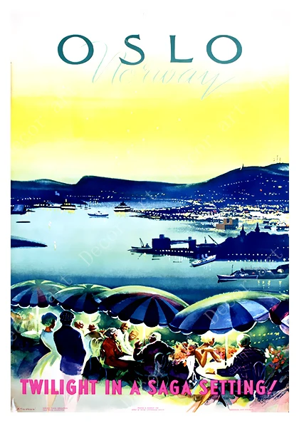 Norway Oslo Norge Fjords карта Винтаж Ретро Путешествия классический холст картины крафт плакаты наклейки на стену домашний декор семейный подарок