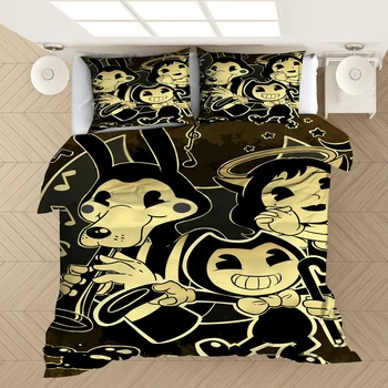 

Bendy and the Ink Machine 3D Printed Bedding Set Duvet Covers Pillowcases Comforter Bedding Set Bedclothes Bed Linen 01