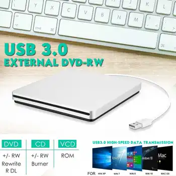 

USB3.0 External CD/DVD Burner DVD-ROM Optical Drive player Slot Loading Portatil for Windows 7/8/10 MACs Notebook Driver