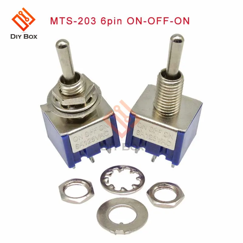 MTS-102/103/202/203/302/303/402/403/123/223 тумблер 3Pin 6Pin 9Pin 12Pin 6 мм промышленного алюминиевого профиля миниатюрный переключатель модуль коммутатора - Цвет: MTS-203 6pin
