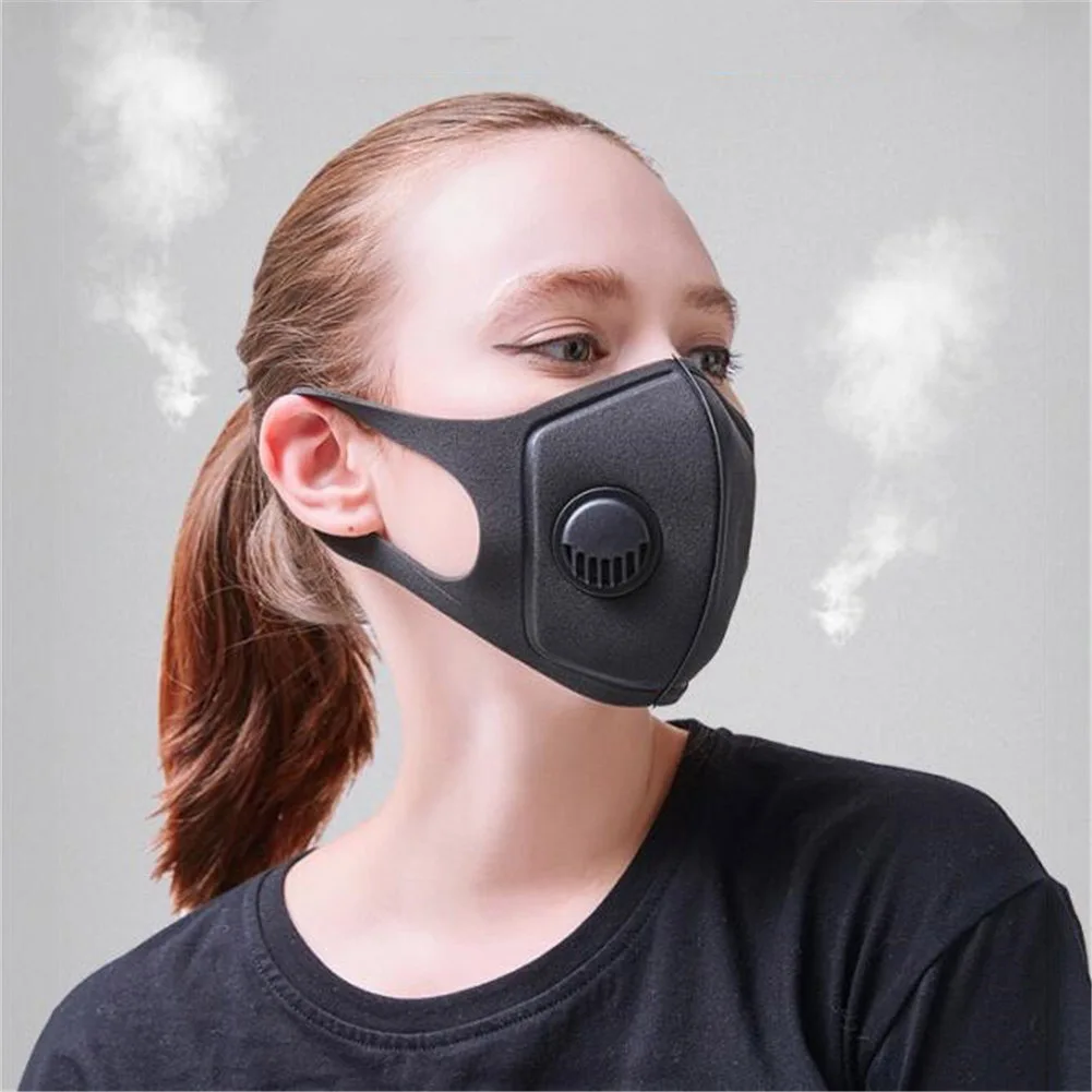 

Breath Valve PM2.5 Mouth Mask Anti-Virus, Influenza, Anti-Dust Anti Pollution Mask For Man And Woman Black Mask Mouth N95 Level.