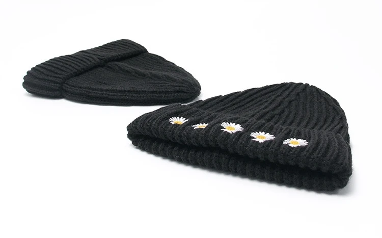 Peaceminusone Daisy Beanie Теплые Зимние головные уборы для мужчин и женщин женские часы Docker Skull cap вязаные хип-хоп с манжетами акриловые Skullies