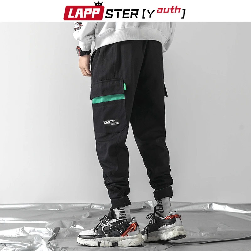LAPPSTER-Молодежные мужские уличные брюки-карго в стиле хип-хоп,, мужские спортивные штаны с цветными блоками, мужские Модные спортивные штаны