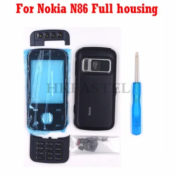 

For Nokia N86 New Full Mobile Phone Housing Cover Case with English Keypad+Tool