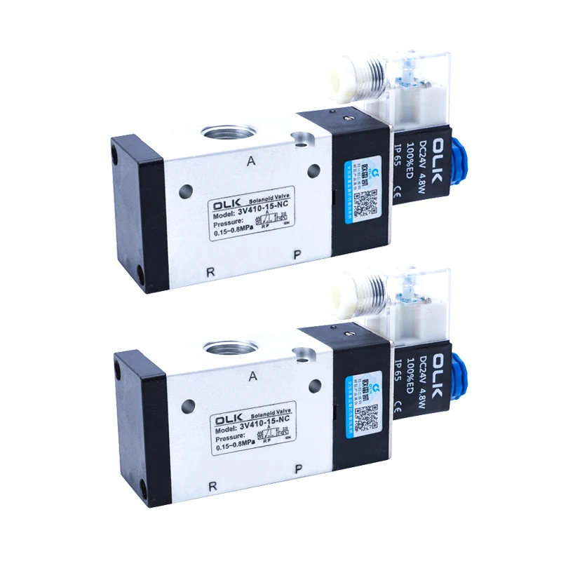 Way Válvula Solenóide Pneumática Ac220v Dc24v Dc12v Ac110v Ac24v Normalmente Fechado Válvulas Abertas 3v41015-nc 3v410-15-nc