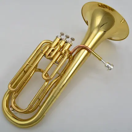Paint gold Высококачественный абсолютно Eb Alto Horn 3 поршневой розовый латунный звонок с Чехол - Цвет: Paint gold