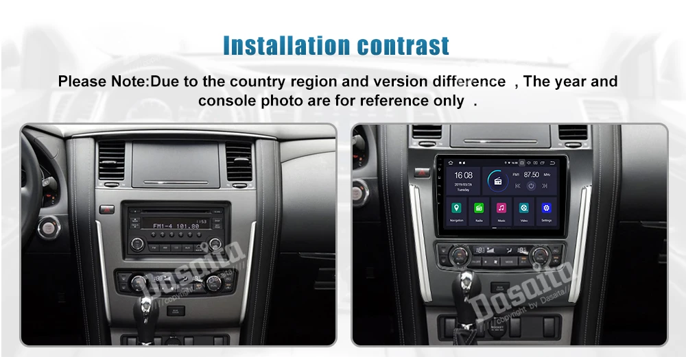 Dasaita 10," ips экран 1 din автомобильный Android 9,0 для NISSAN PATROL радио Bluetooth gps навигация четырехъядерный 1080P видео MP3