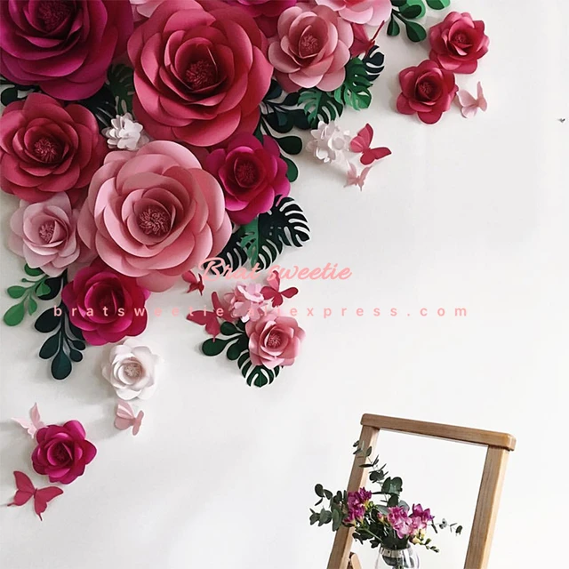 Paper Flowers Decorations Wall  Large Paper Flowers Wall Diy - 2pcs/lot  20cm Diy - Aliexpress