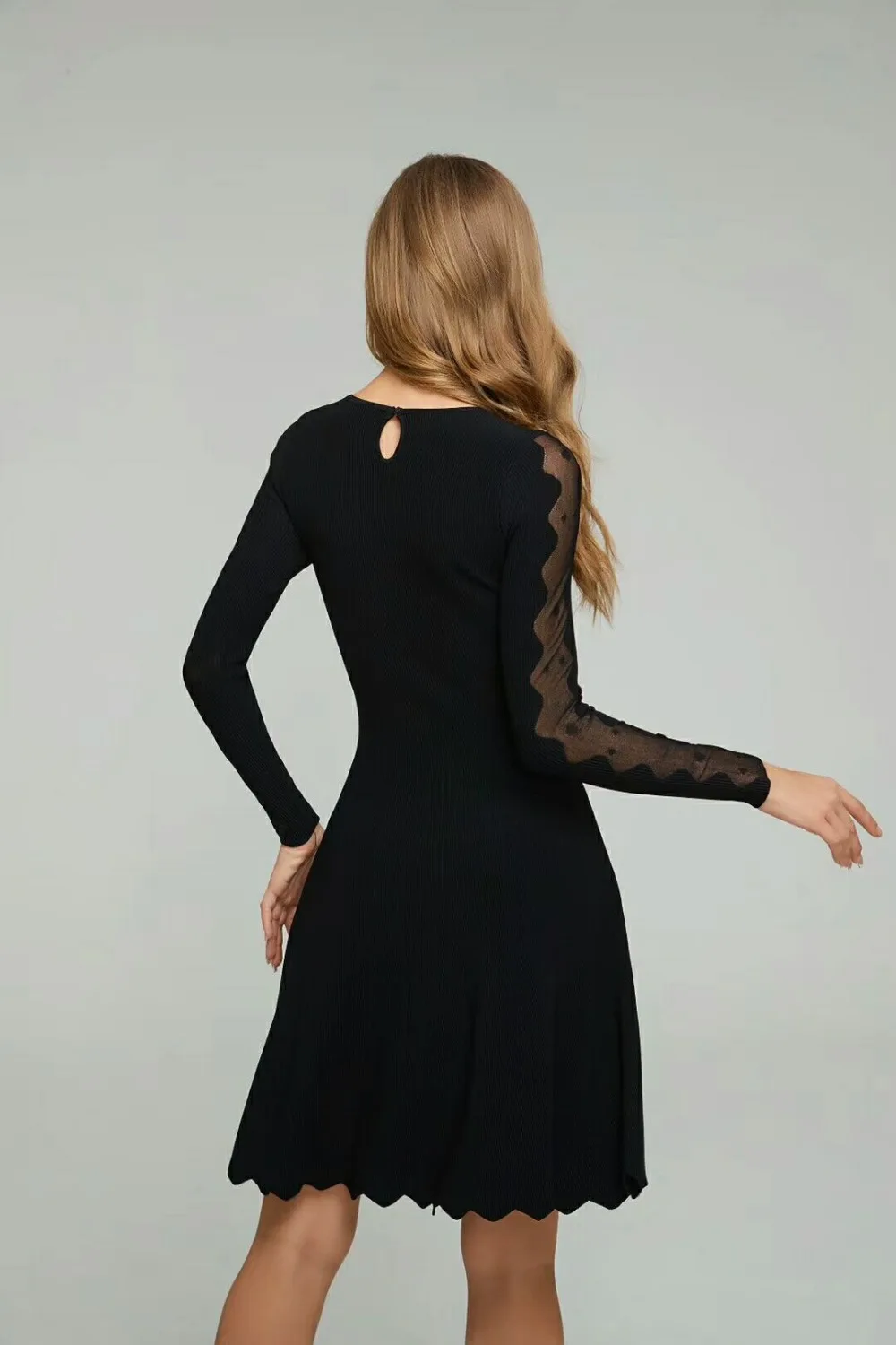 Новое женское элегантное черное платье с длинным рукавом Vestido, вечернее облегающее платье знаменитостей