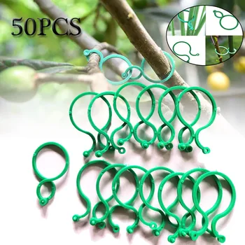 

50Pcs Garden Vegetable Plant Support Binding Clip Gardening Greenhouse Clip Supplies Garden Plant Bundled Buckle Ring Tool