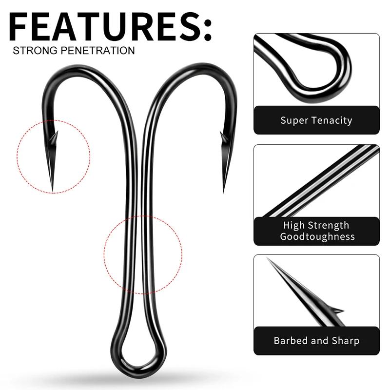 Fishing Hooks Double Fly Tying Duple For Jig Bass Fish Size 1 2 4 6 8 10 20  30 40 50 60 70 221107 From Ning07, $17.17