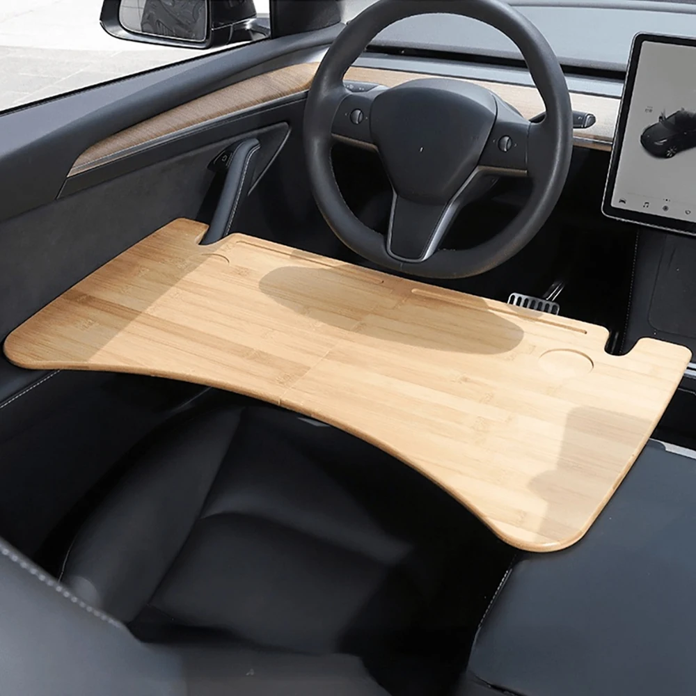 volant de voiture ordinateur portable plateau pour tesla modèle 3/y  accessoires volant alimentaire bureau portable table de bureau