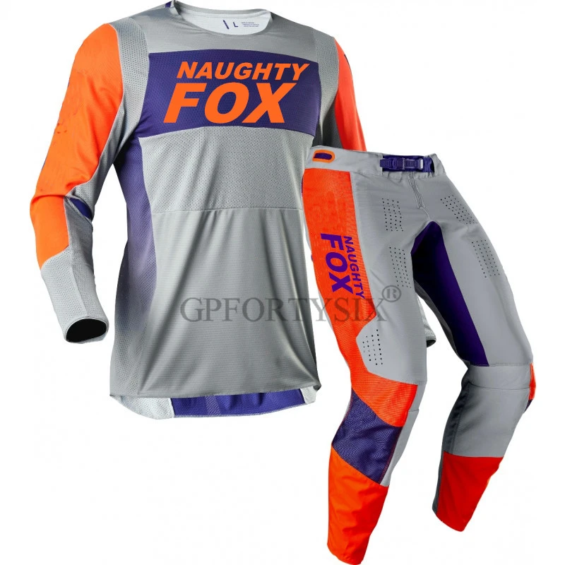 gray orange Новинка, костюм для мотокросса Naughty Fox 360/180, футболка, штаны, комбо, рубашки для езды на мотоцикле, на гору, для езды на велосипеде по бездорожью - Цвет: gray orange