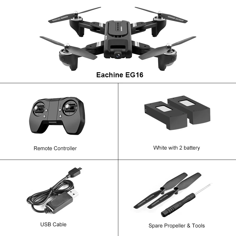Eachine EG16 WINGGOD gps 5G WiFi FPV с 4K HD двойной камерой оптического расползания позиционирования Радиоуправляемый Дрон Квадрокоптер RTF - Цвет: 2 Battary