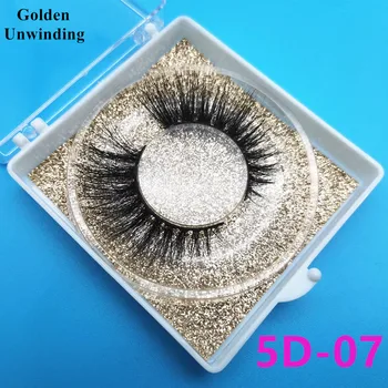 

Golden Unwinding 5D-07 wholesale lashes 8-15mm natural mink eyelashes bulk 3d mink eyelash box custom logo private label