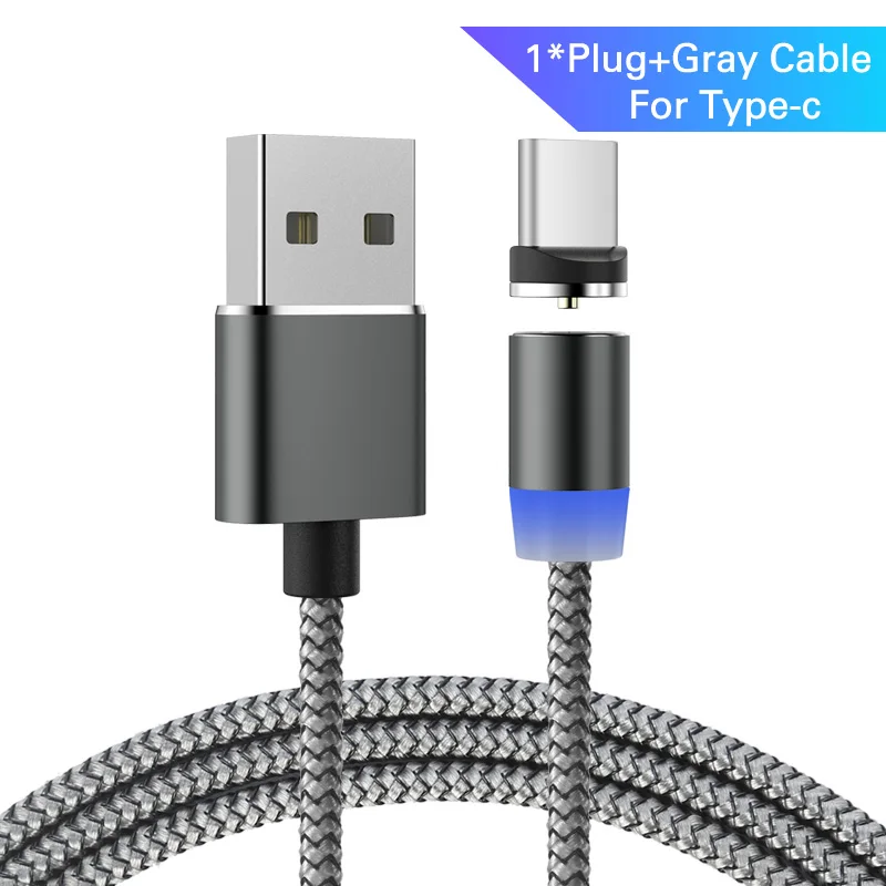 type-c-silver Магнитный кабель Posugear, 1 м, 2 м, Micro usb type C, быстрая зарядка, Microusb type-C, Магнитный зарядный провод, usb c для iphone11 pro X Xs Xr - Цвет: type-c-silver