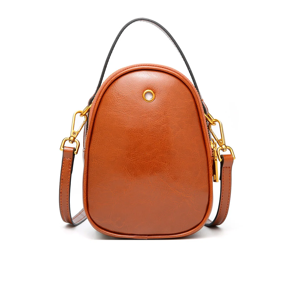 

WOMEN'S Bag 2019 New Style Leather Shoulder-bag Retro Multi-Compartment Shoulder Bag Cowhide Peas Bag