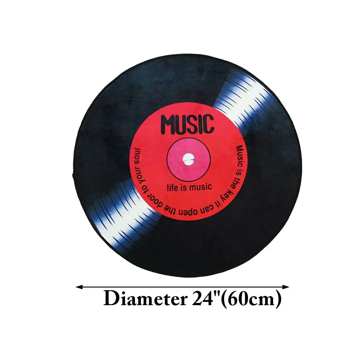 Music Vinyl Record Printed Round Carpet Soft Carpets For Living Room Anti-slip Rug Chair Floor Mat For Home Decor Kids Room