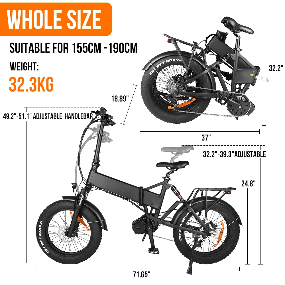 Accolmile Electric Bike 1000W Mountain Ebike Folding Beach Bicycle with  Bafang BBSHD Mid Drive Motor 4.0 Fat Tire Mens E bike|Electric Bicycle| -  AliExpress