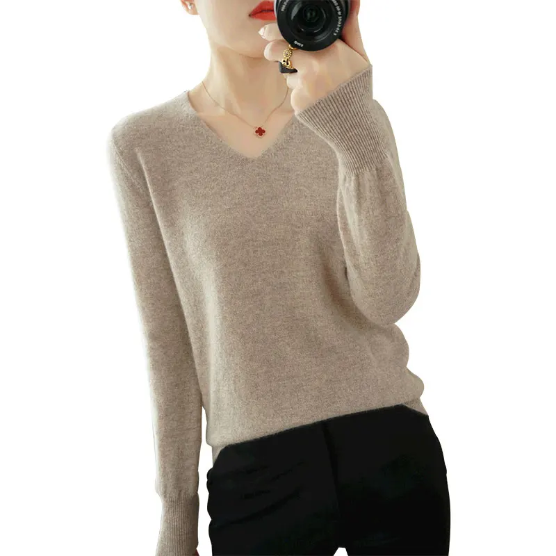 Women's V-neck cashmere sweaters