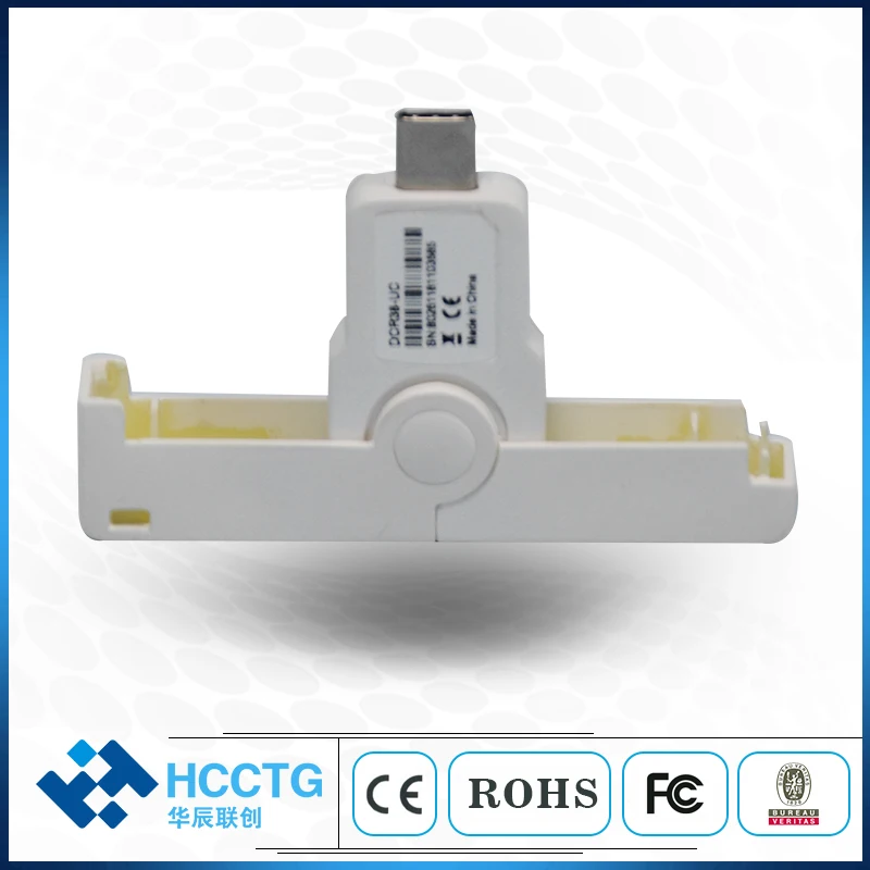 USB Type C Connector Moblie White Smart IC Chip Card Reader T=0 T=1 Card Reader DCR38-UC pc link iso 7816 usb ic chip smart card reader with pc sc ccid protocal dcr33