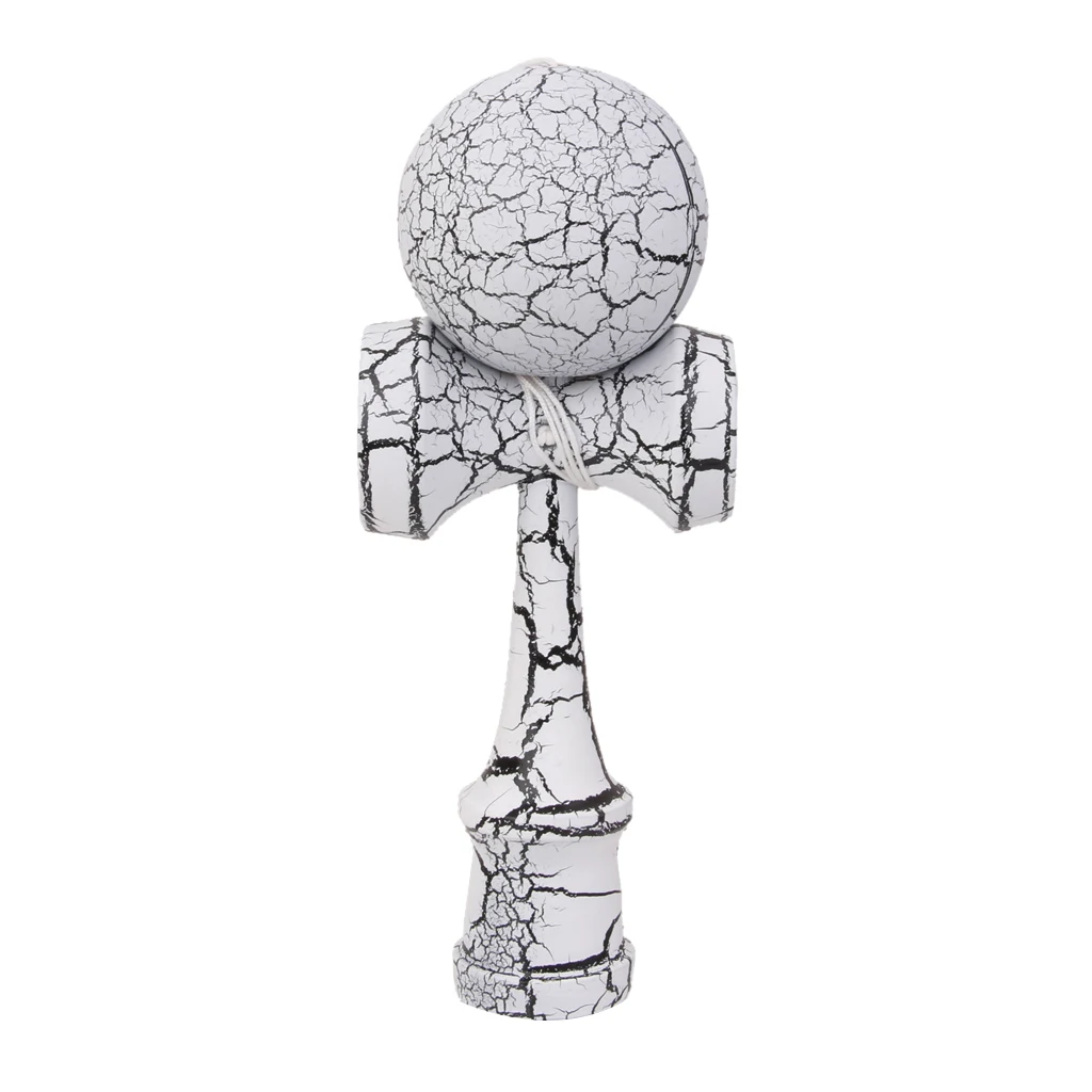 2pcs Cool Crack Paint Kendama Ball Wood Wooden Kids Skill Learning Game Toy