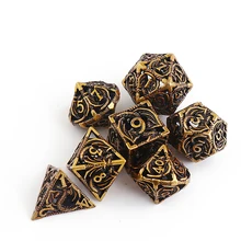 

Action game cusdie, conjunto de dados de metal d & d, 7 peças, conjunto de dados polhedral, para jogo de dramatização, mtg pathf