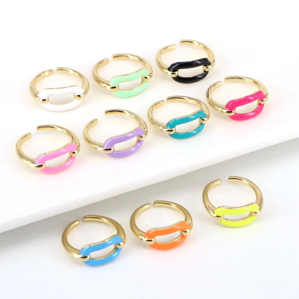 

10PCS, Charms Gold Color Lips Rings Wedding Enamel Ring For Women Vintage Lips Shape Multilayer Rings Jewelry